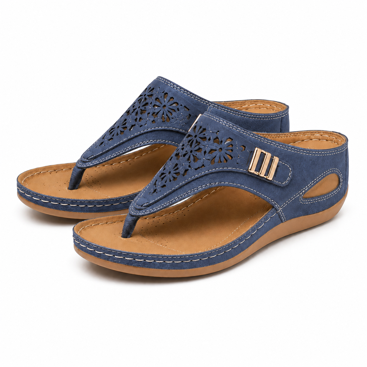 SOLENA™ - Sandales compensées confortables en cuir pour femmes – Élégance et bien-être garantis