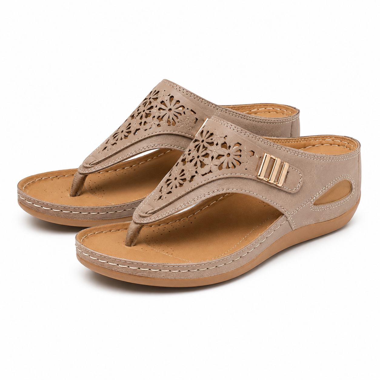 SOLENA™ - Sandales compensées confortables en cuir pour femmes – Élégance et bien-être garantis