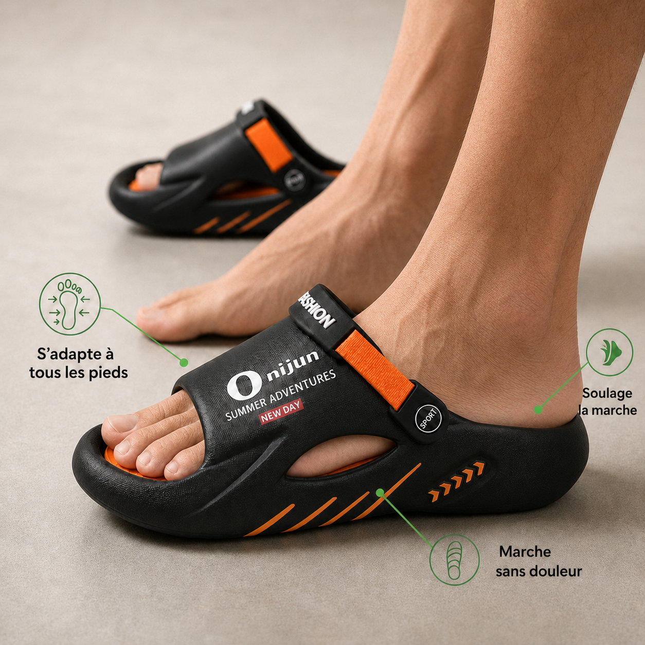 Claquette orthopédique homme confortable – Soutien & légèreté