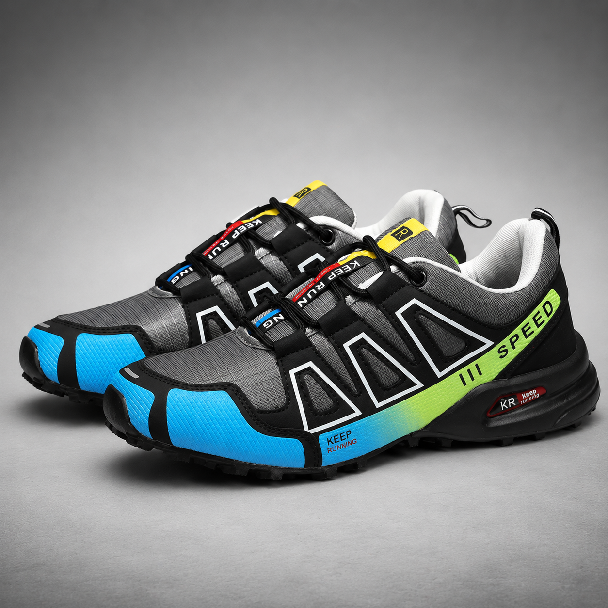 Chaussure Running Trail Homme Noir & Rouge – Performance et Confort