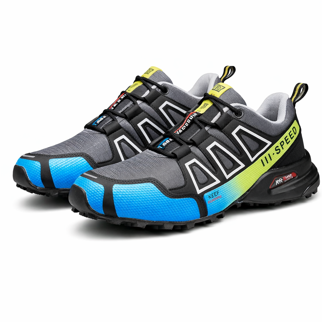 Chaussure Running Trail Homme Noir & Rouge – Performance et Confort
