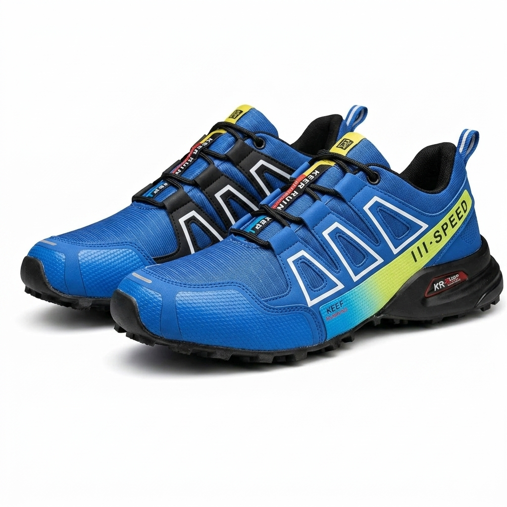 Chaussure Running Trail Homme Noir & Rouge – Performance et Confort