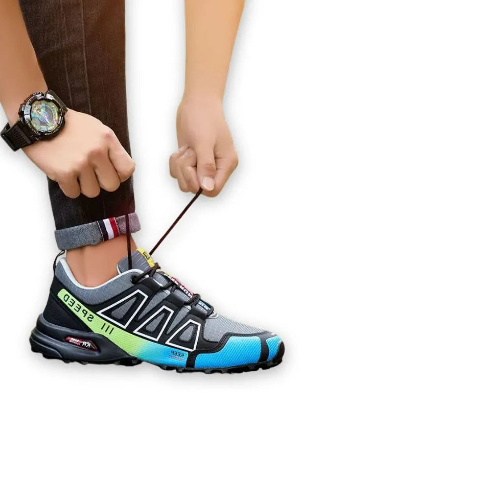 Chaussure Running Trail Homme Noir & Rouge – Performance et Confort