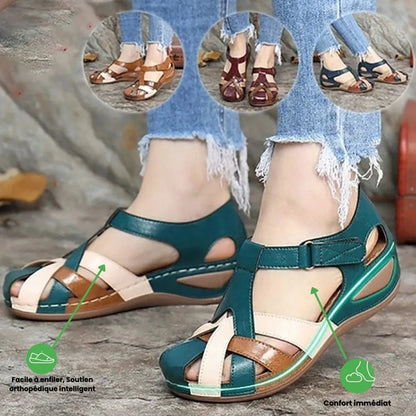 AURELIA™ - Chaussure femme sandale compensée – Élégance & Confort Inégalés